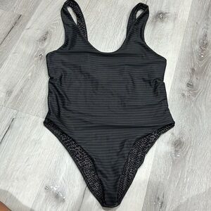 Acacia Swimwear Black/Grey Striped One Piece